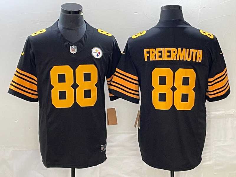 Men%27s Pittsburgh Steelers #88 Pat Freiermuth Black Yellow 2023 FUSE Color Rush Stitched Nike Limited Jersey